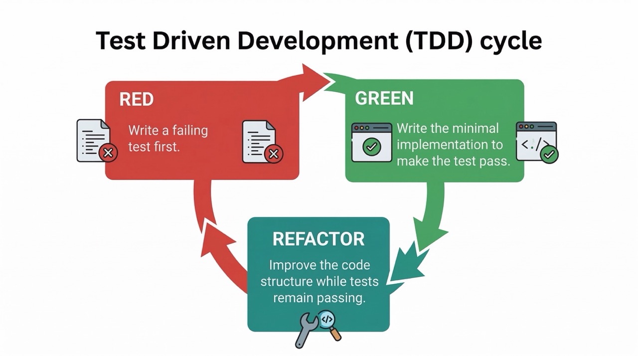 Test Driven Development TDD Cycle - Red Green Refactor